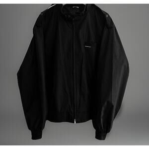 Authentic Members Only Full Zip Vintage Men's Black Racer Lined Jacket Size L